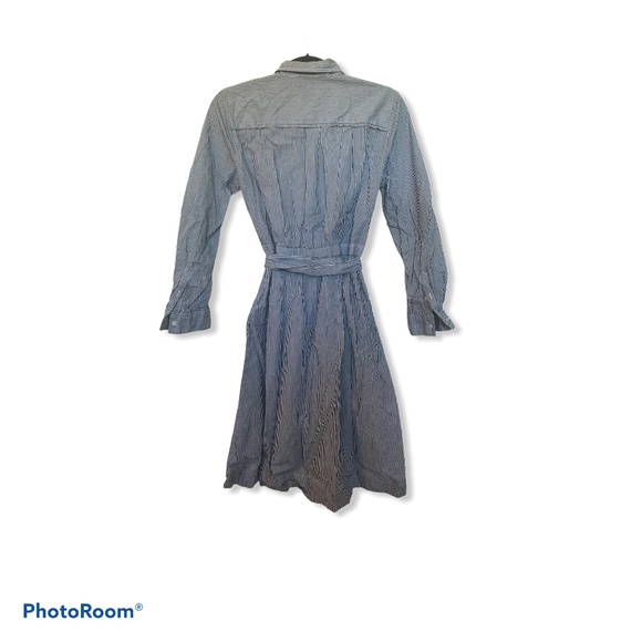 J. Crew Striped Tie Front Shirt Dress - Picture 3 of 4